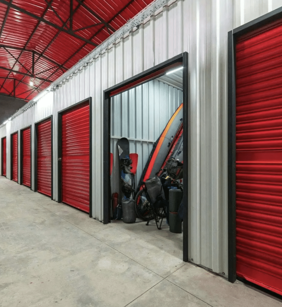 Storage unit with various items, illustrating cleanout cost factors